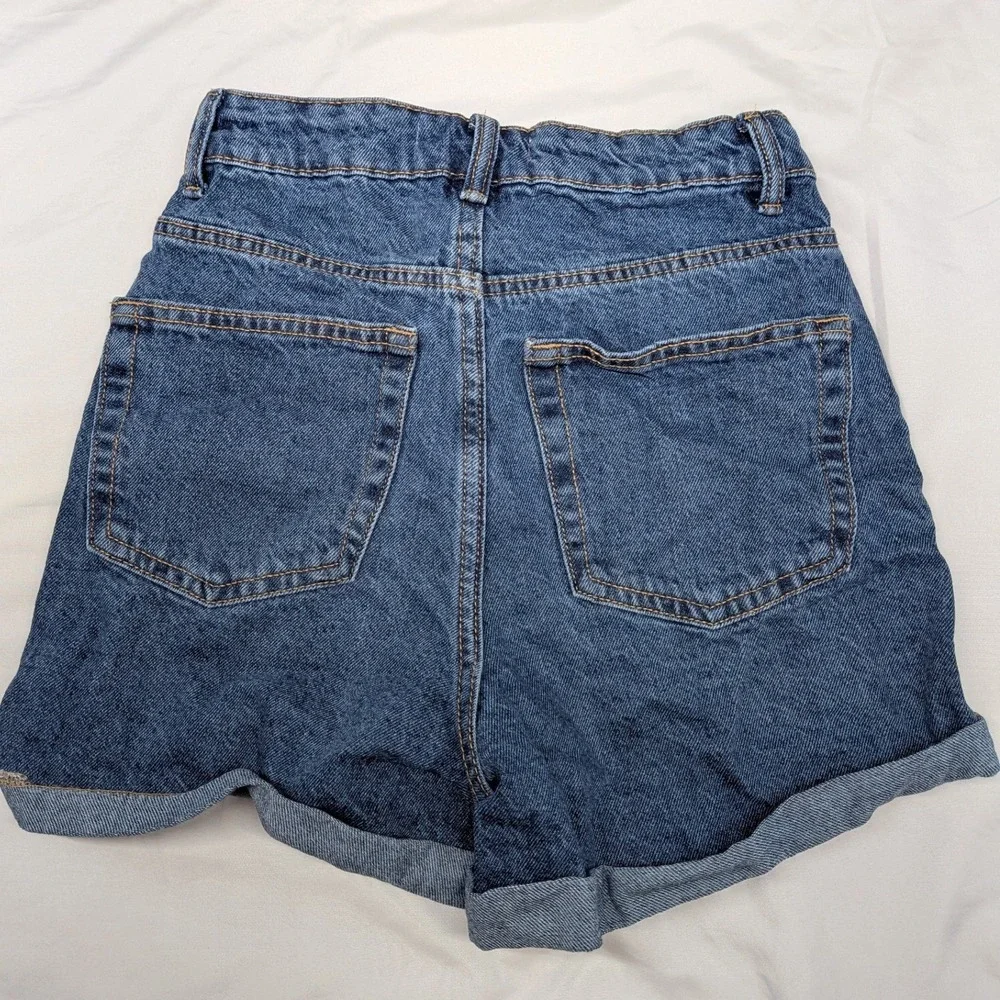 Primark Denim Co Womens High Waisted Cuffed Jean Shorts Blue Size 2 US